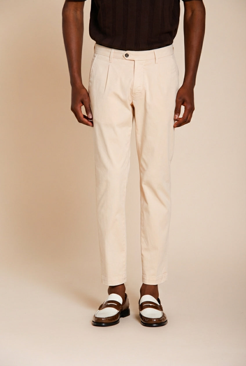 Torino 1 Pinces Flex men's chino pants in super stretch gabardine slim fit