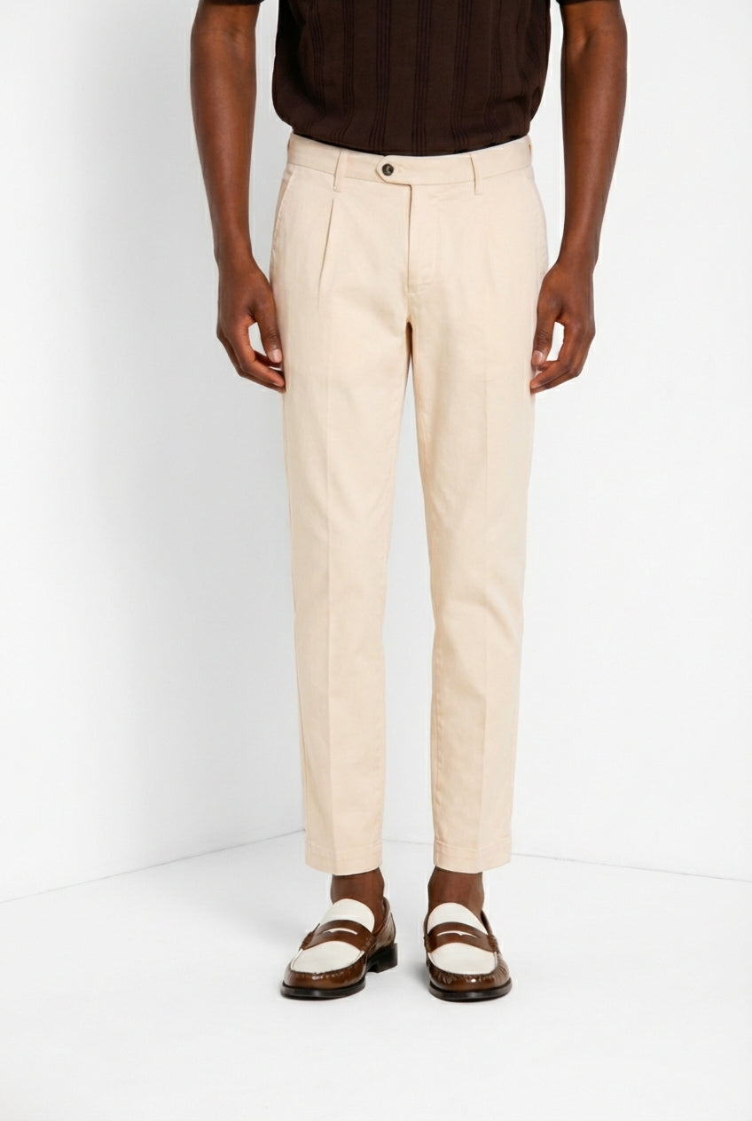 Torino 1 Pinces Flex men's chino pants in super stretch gabardine slim fit