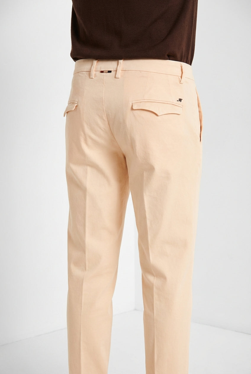 Torino 1 Pinces Flex pantalón chino hombre en gabardina super stretch slim fit