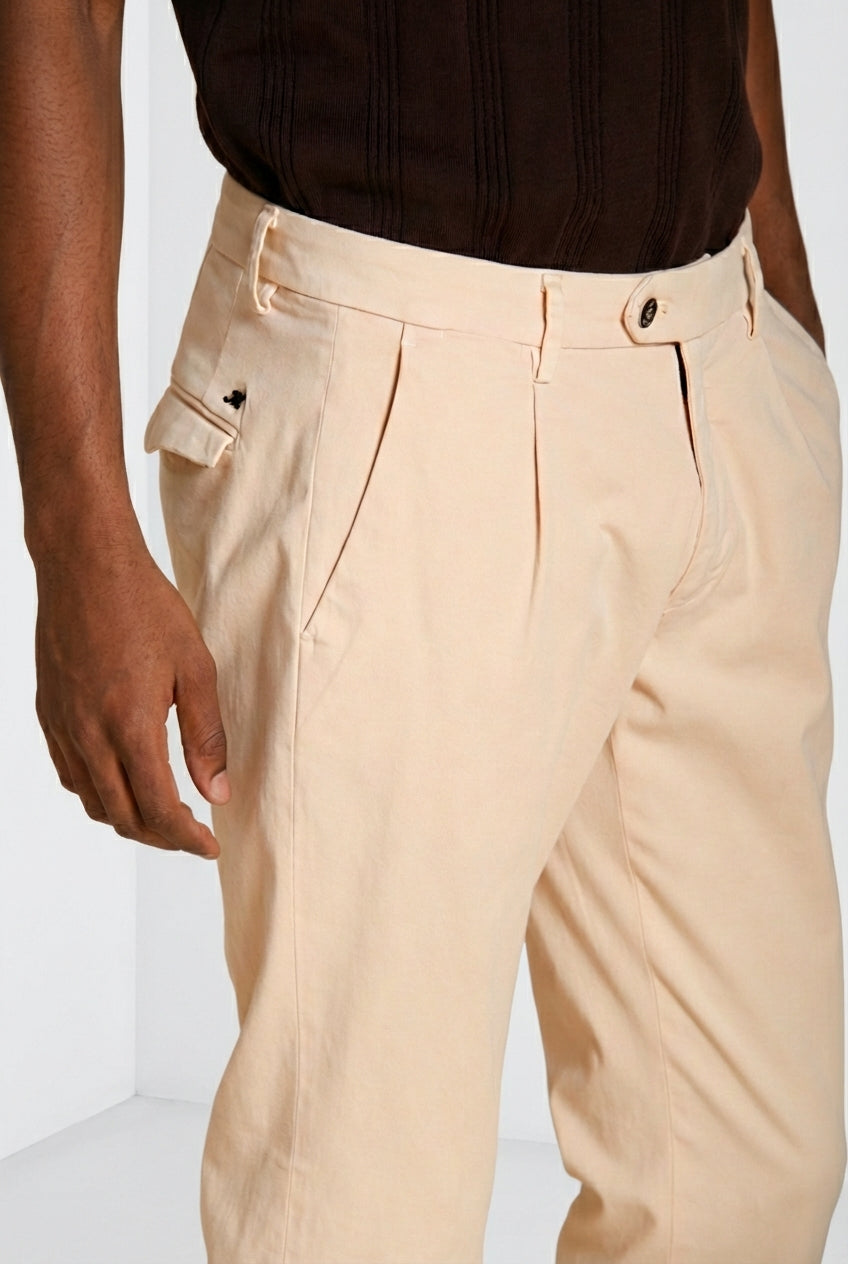 Torino 1 Pinces Flex men's chino pants in super stretch gabardine slim fit