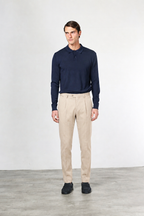 Torino 1 Pinces Flex pantalón chino de hombre en twill de algodón y cashmere slim fit
