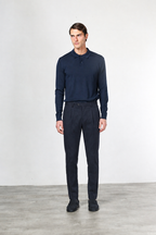 Torino 1 Pinces Flex pantalón chino de hombre en twill de algodón y cashmere slim fit