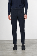 Torino 1 Pinces Flex pantalón chino de hombre en twill de algodón y cashmere slim fit