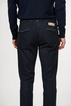 Torino 1 Pinces Flex pantalón chino de hombre en twill de algodón y cashmere slim fit