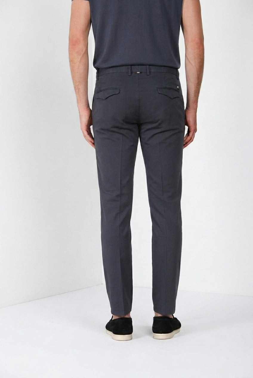 Torino City Icon Flex pantalón chino hombre en cavallery de algodón y lino stretch slim fit