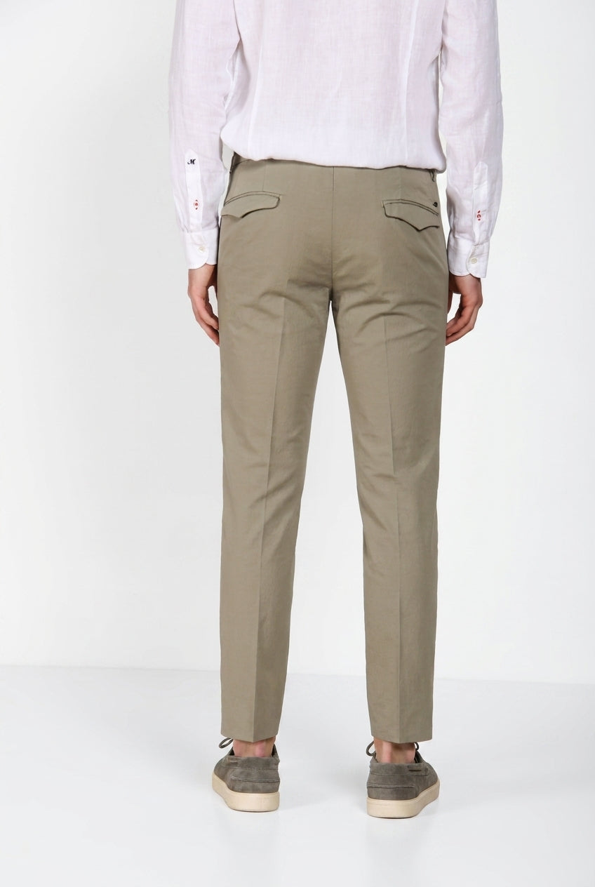 Torino City Icon Flex pantalón chino hombre en cavalry de algodón y lino stretch slim fit