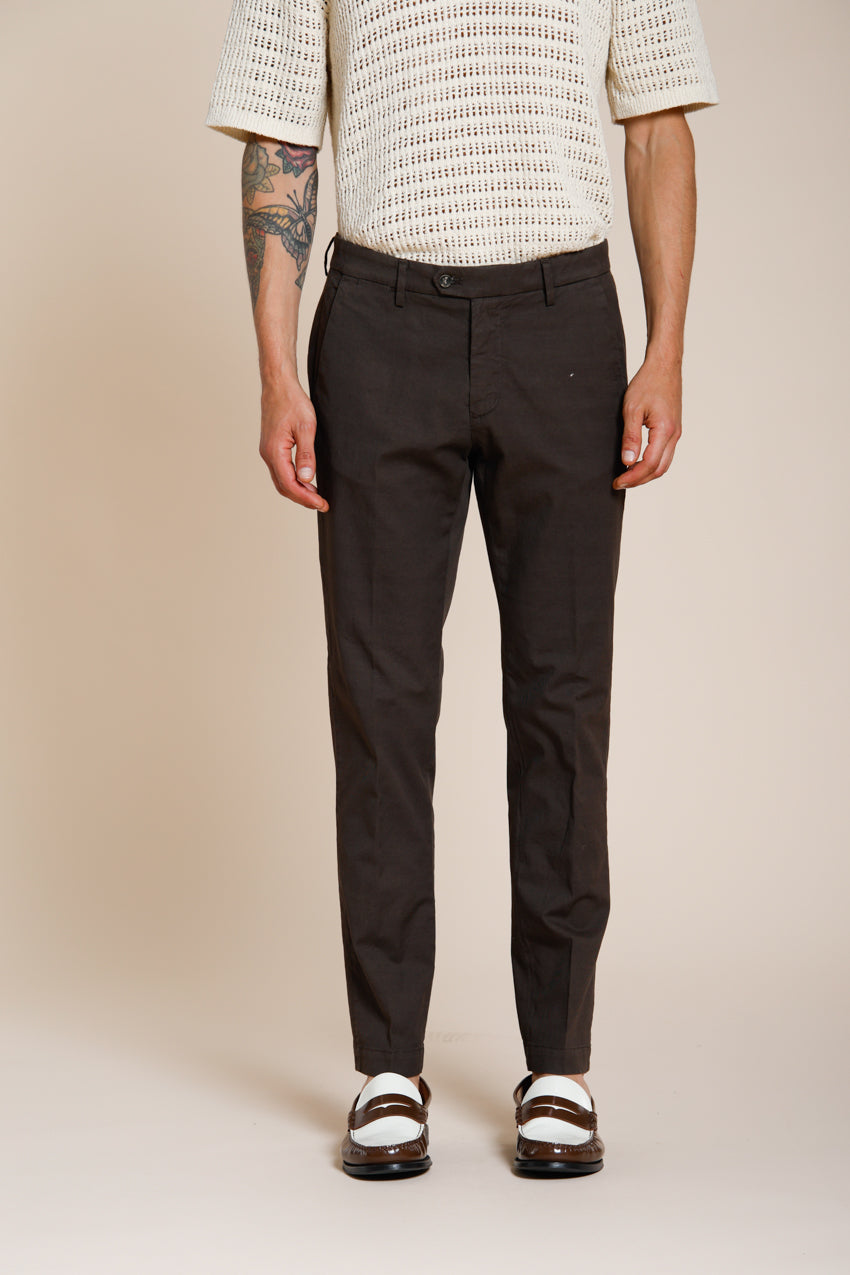 Torino City Icon Flex men's chino pants in stretch cotton and linen cavallery slim fit