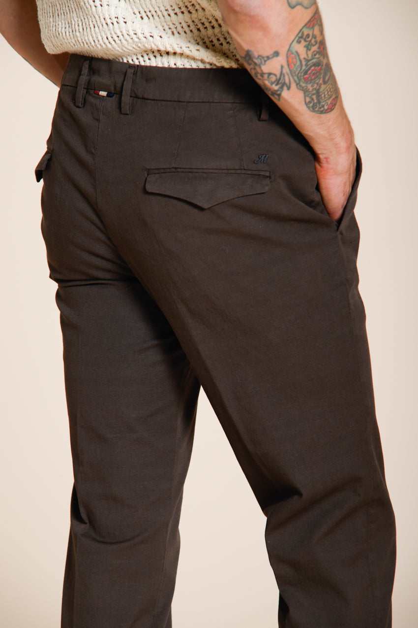 Torino City Icon Flex men's chino pants in stretch cotton and linen cavallery slim fit