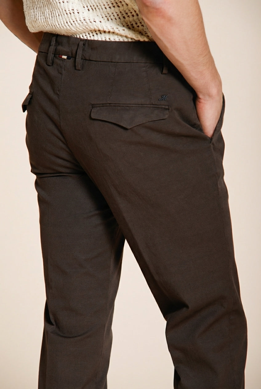 Torino City Icon Flex pantalón chino hombre en cavallery de algodón y lino stretch slim fit