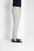 Torino City 1 Pinces men's chino pants in yarn-dyed houndstooth micro-pattern slim fit