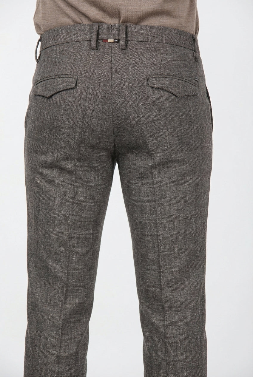 Torino City pantalone chino uomo fantasia galles sfumato tinto filo slim fit