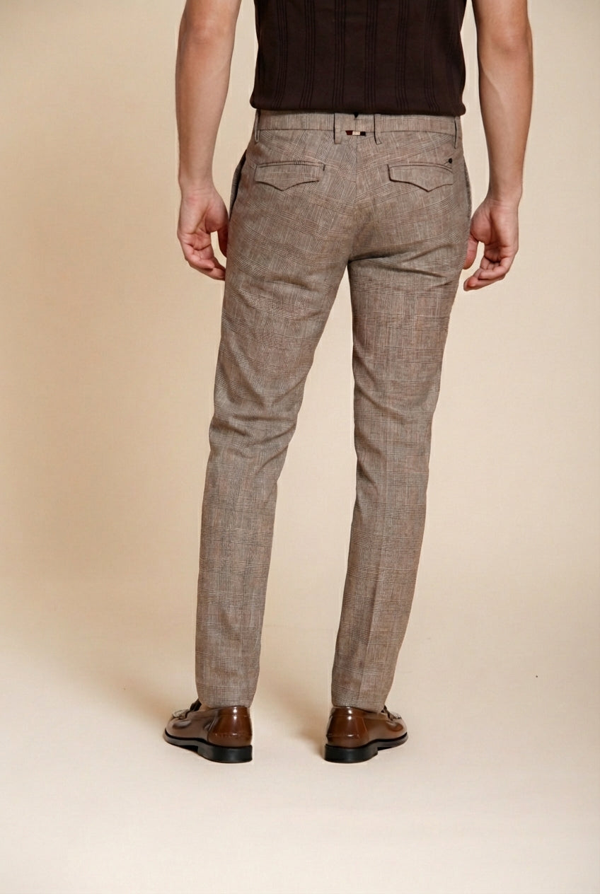 Torino City pantalón chino hombre estampado príncipe de Gales slim fit