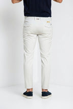 Torino City men's chino pants in cotton and silk satin slim fit