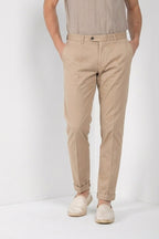 Torino City Hose Chino Herren aus Satin von Baumwolle und Seide slim fit