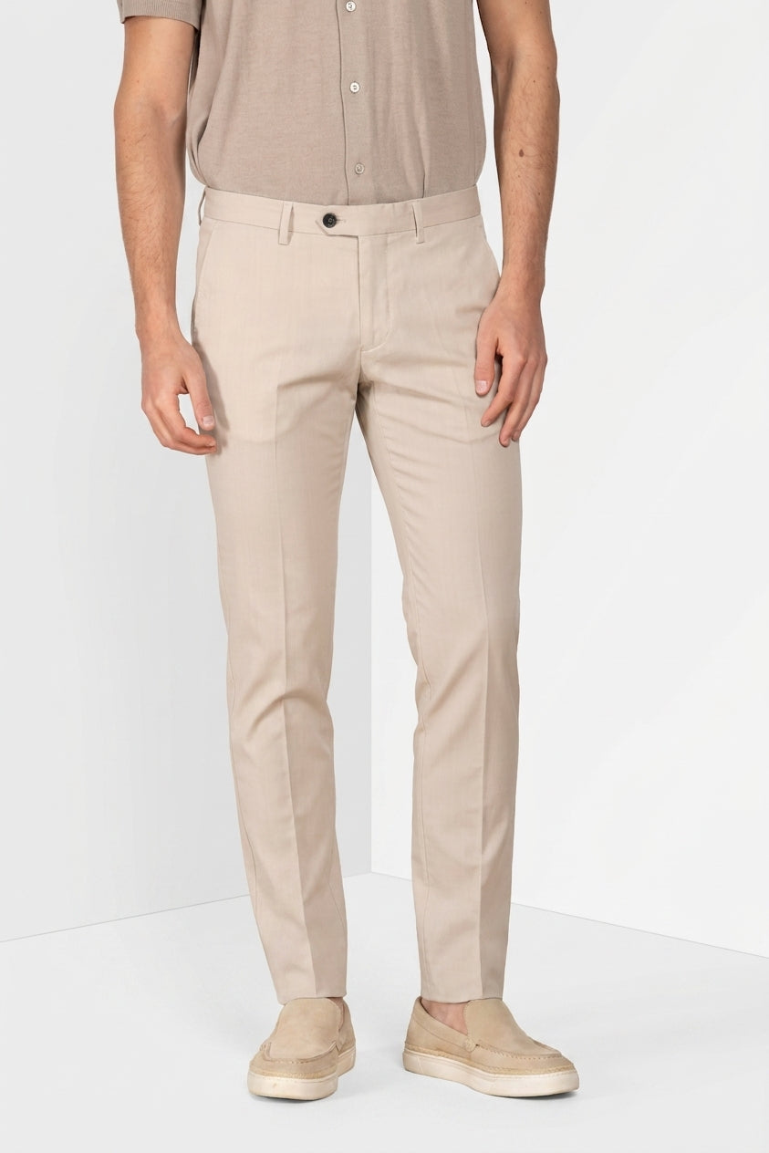 Torino City pantalón chino hombre en sarga de lana slim fit