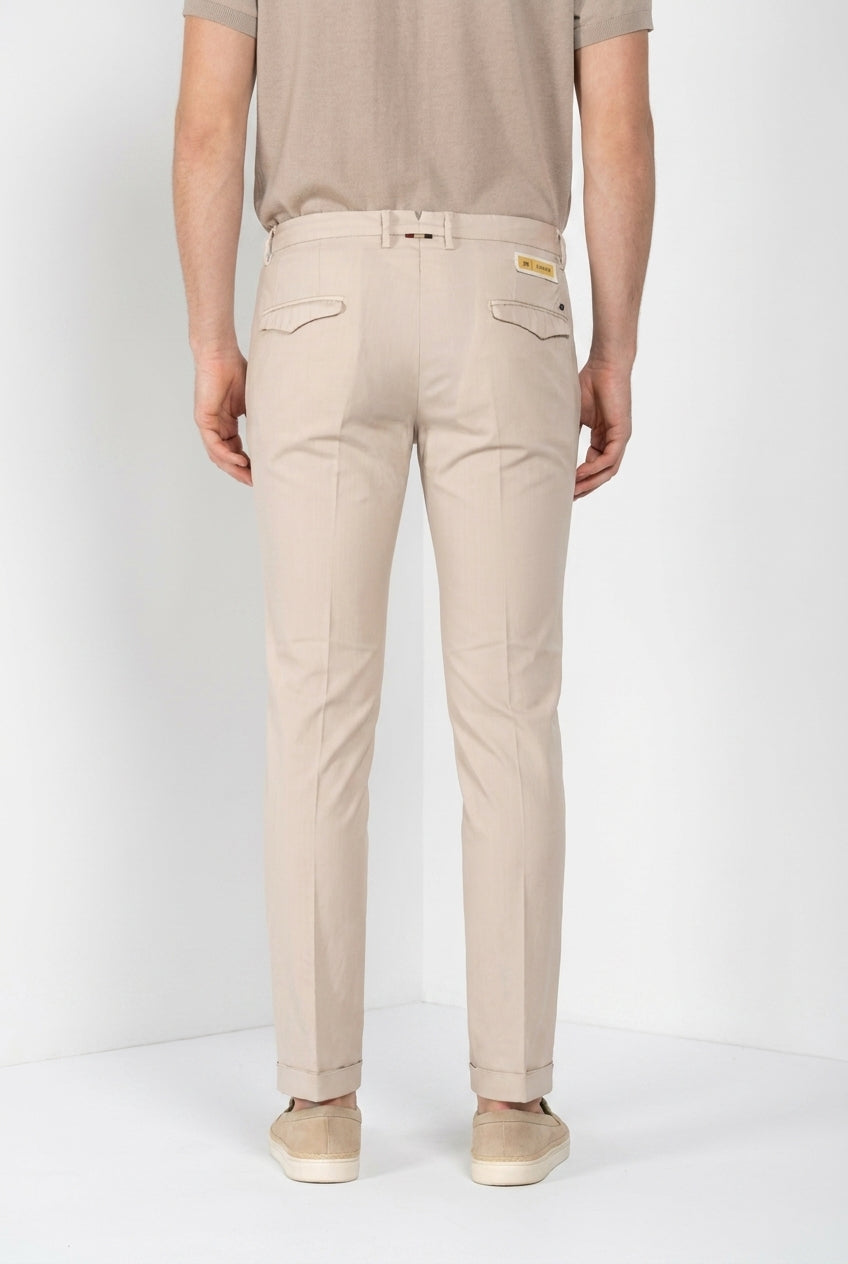 Torino City pantalón chino hombre en sarga de lana slim fit