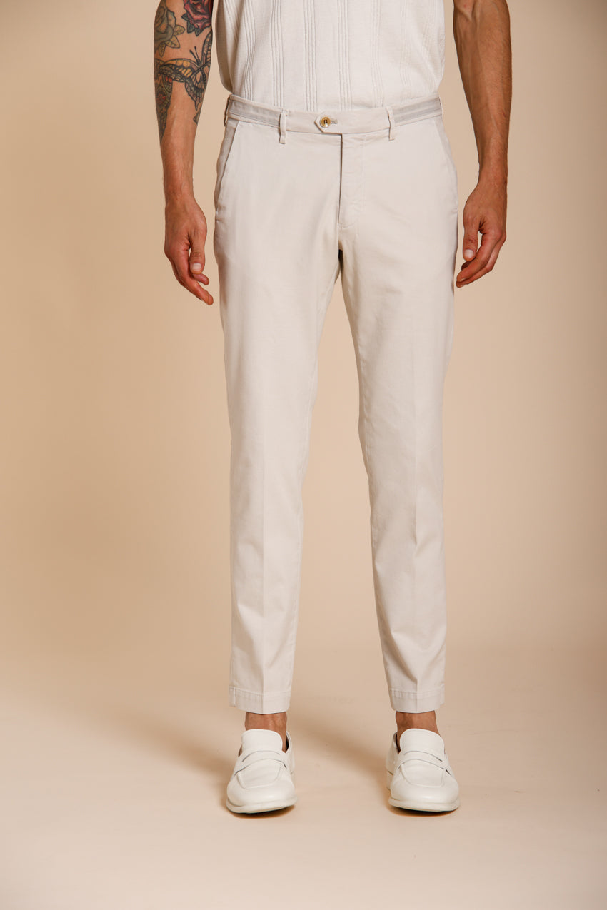 Torino City pantalon chino homme en tricot fin de coton et lyocell slim fit