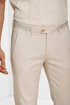 Torino City pantalón chino hombre en tricotina fina de algodón y lyocell slim fit