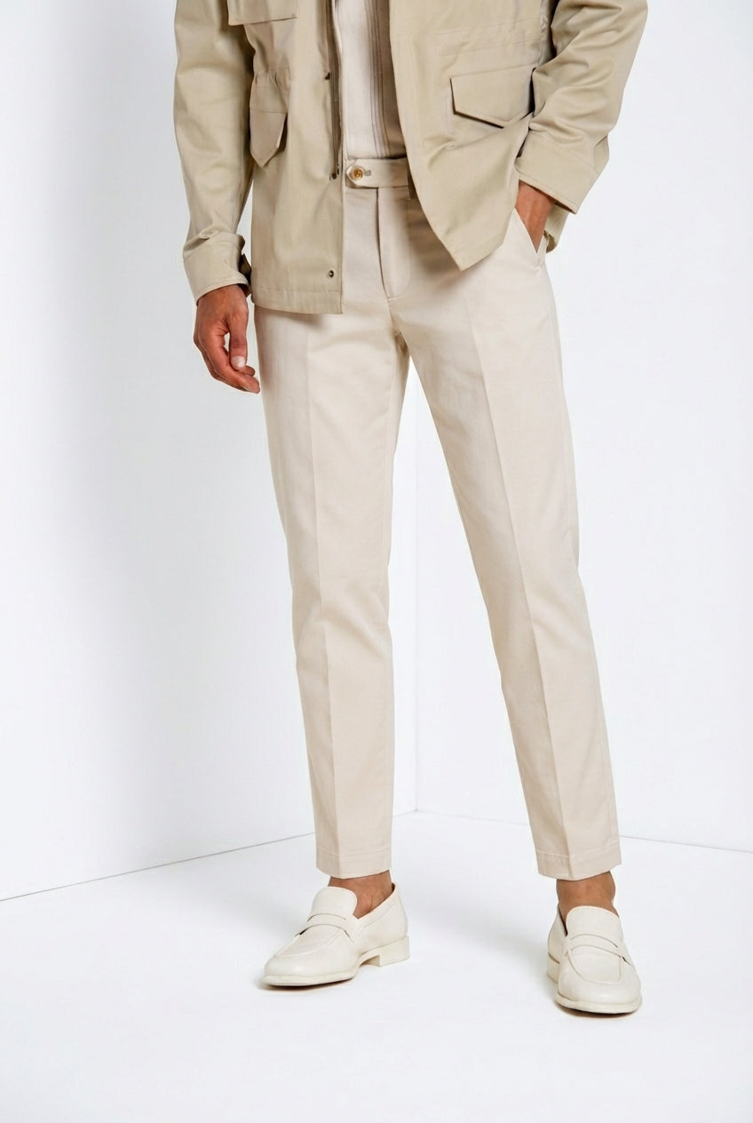 Torino City men's chino pants in fine cotton and lyocell tricot slim fit