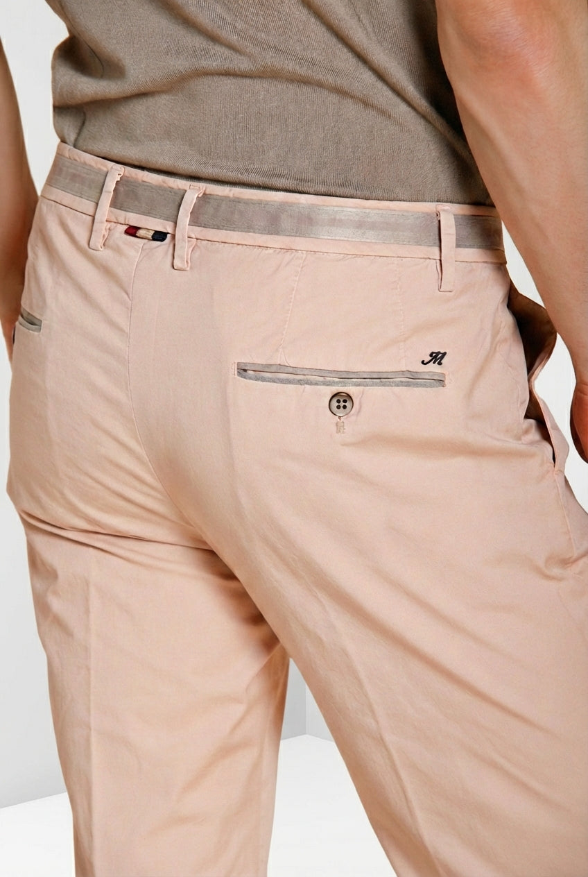 Torino 1 Pinces pantalón chino hombre en gabardina stretch slim fit