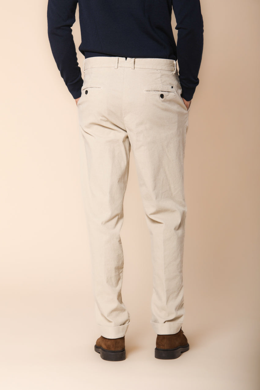 Boston 1 Pinces pantalones chino hombre en pana de 1000 rayas ajuste relaxed