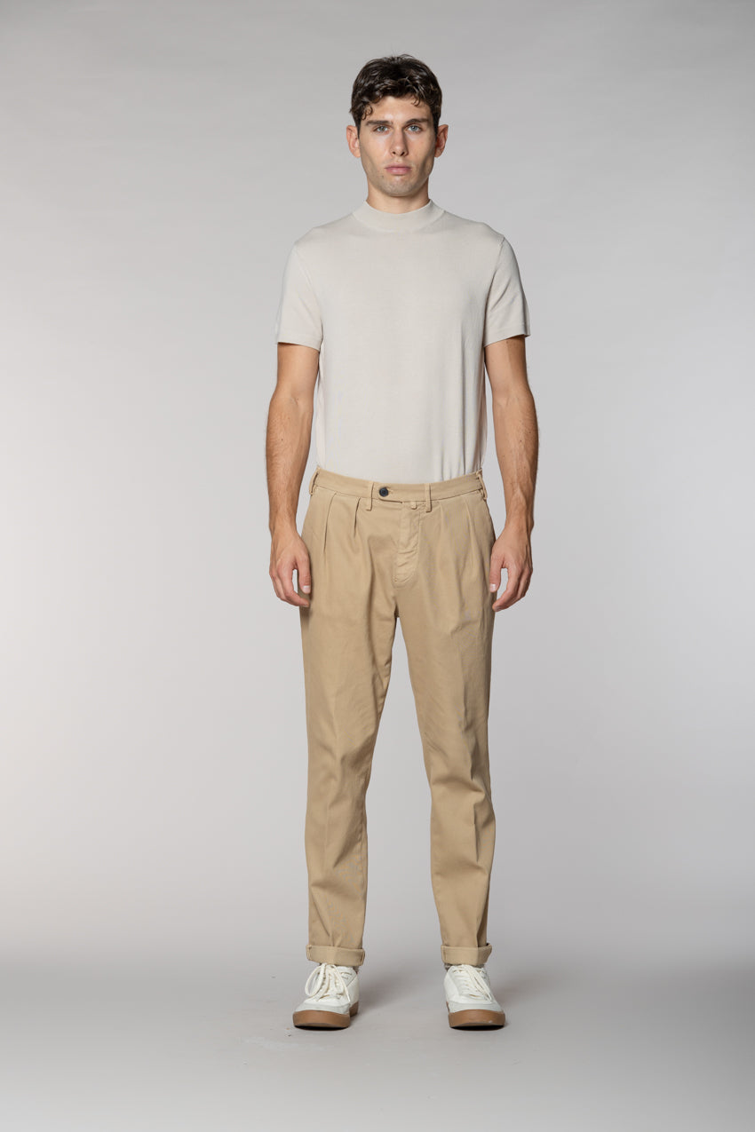 Boston 2 Pinces pantalón chino hombre en tricotina relaxed fit