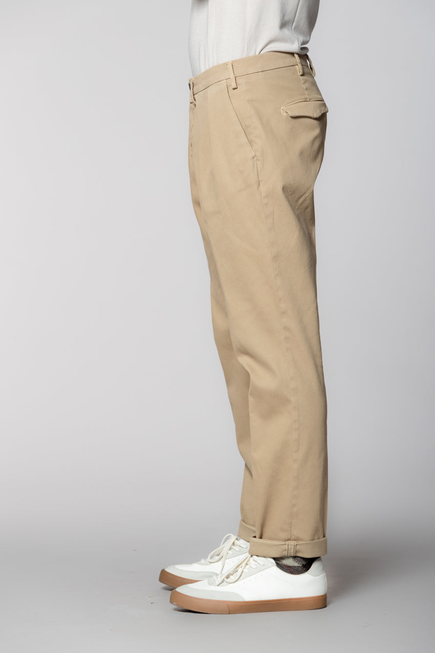 Boston 2 Pinces pantalón chino hombre en tricotina relaxed fit