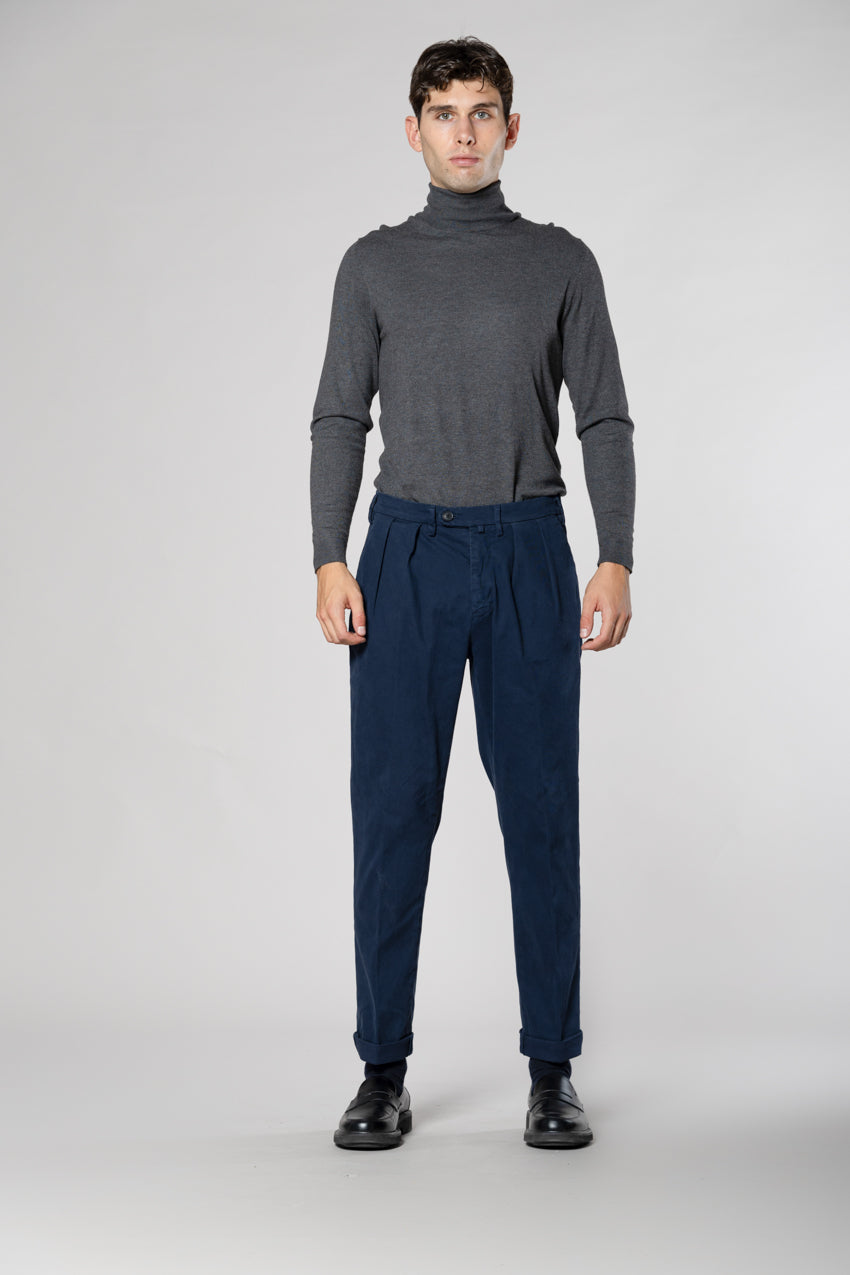 Boston 2 Pinces pantalón chino hombre en tricotina relaxed fit