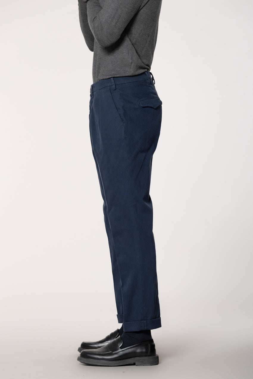 Boston 2 Pinces pantalón chino hombre en tricotina relaxed fit