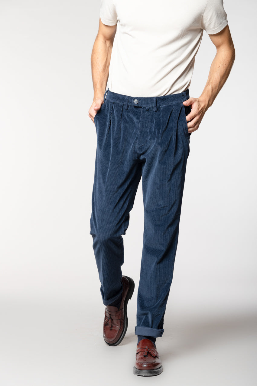 Boston 2 Pinces pantalon chino homme en velours 500 côtes relaxed fit
