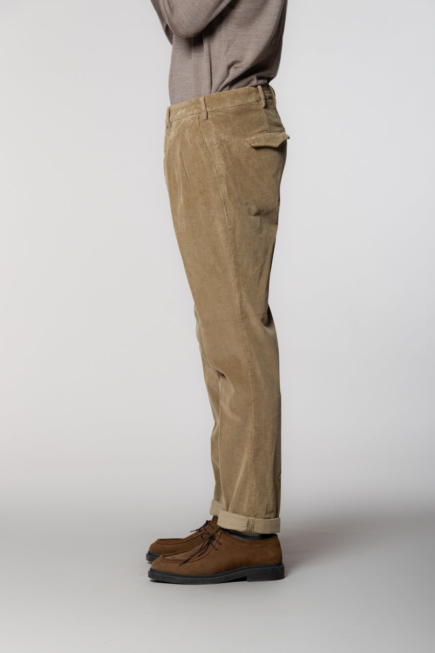 Boston 2 Pinces pantalon chino homme en velours 500 côtes relaxed fit