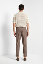 Boston pantalón chino hombre en espiga teñido en hilo stretch relaxed fit