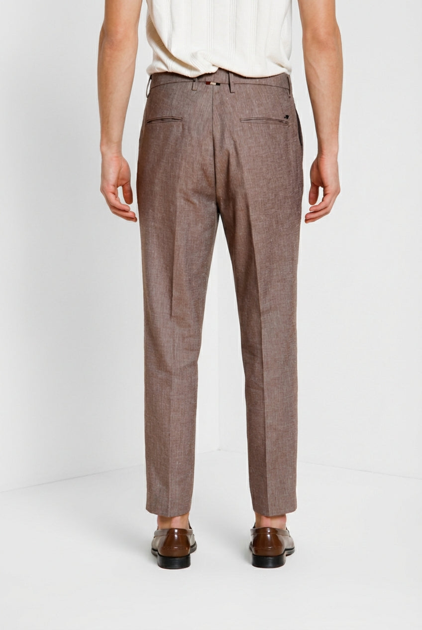 Boston pantalón chino hombre en denim trama diagonal relaxed fit