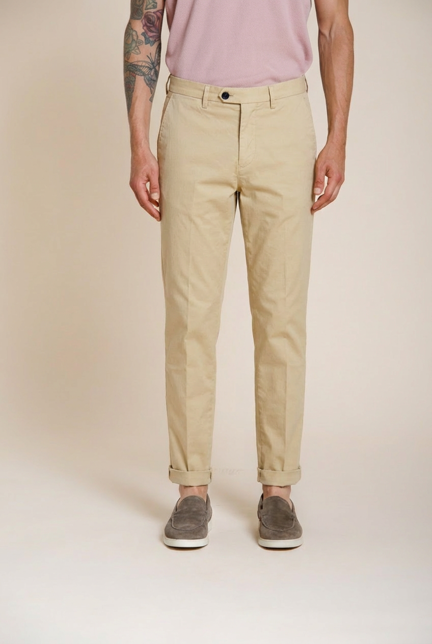 Boston pantalon chino homme en twill léger stretch relaxed fit