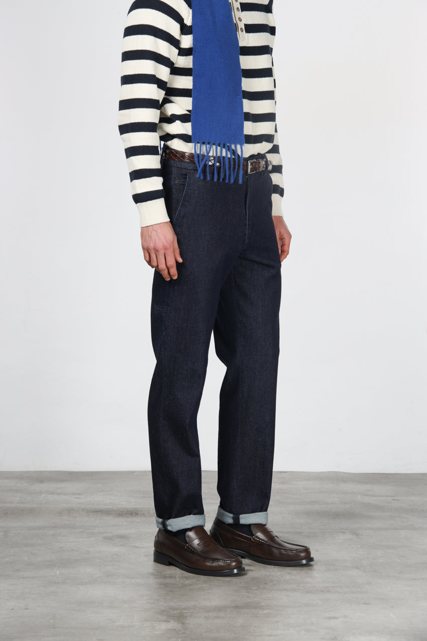Madison men’s chino pants in techno stretch denim with carrot fit
