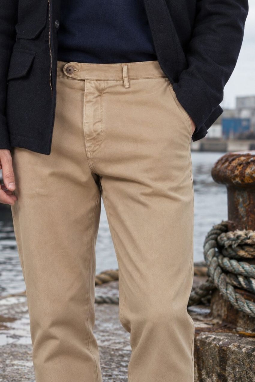Garden pantalon chino homme en bull stretch carrot fit