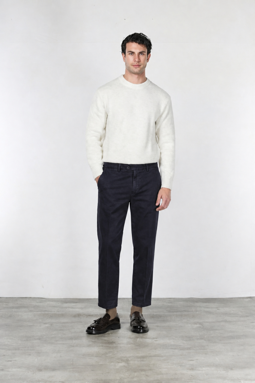 Garden Men's Chino Pants in Stretch Bull Fabric, Carrot Fit