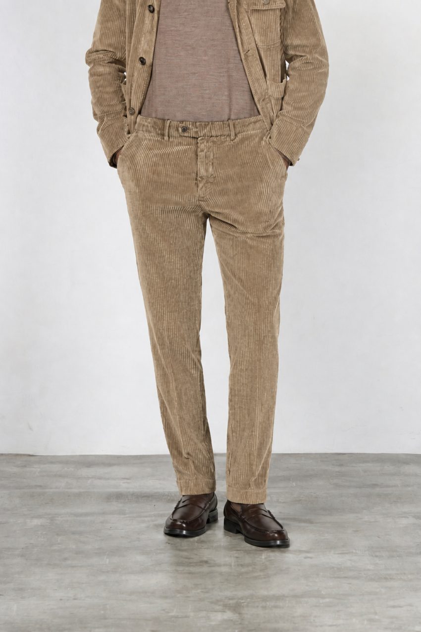 Paris pantalon chino homme en velours à grosses côtes carrot fit