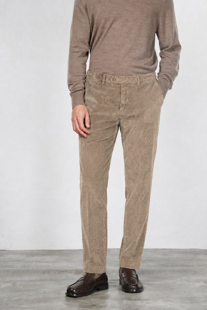 Paris pantalon chino homme en velours à grosses côtes carrot fit