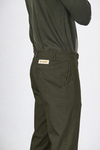 Paris men’s chino pants in cotton and wool gabardine with carrot fit