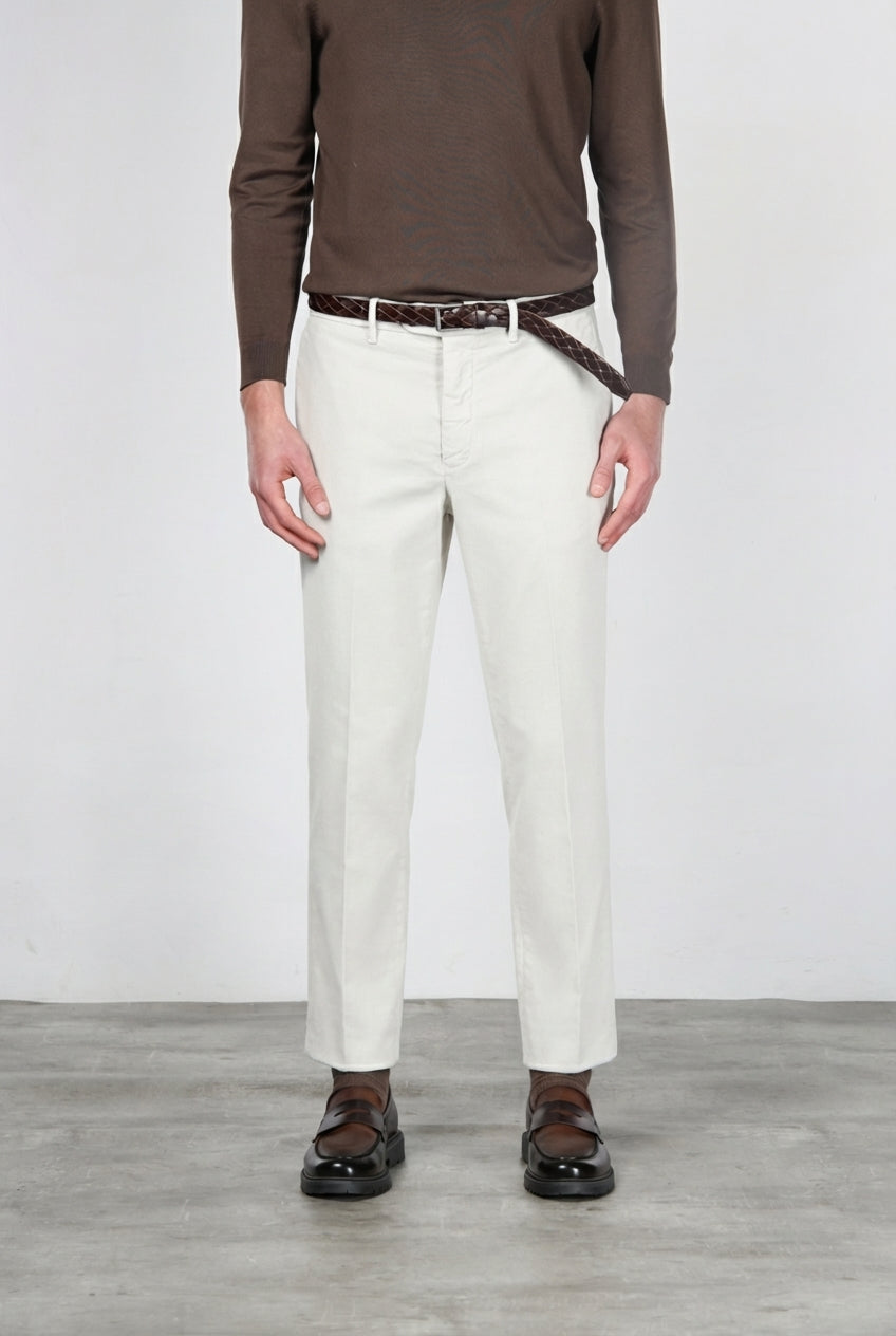 Paris men’s chino pants in 1000-wale stretch corduroy, carrot fit ①