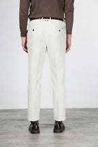 Paris men’s chino pants in 1000-wale stretch corduroy, carrot fit ①