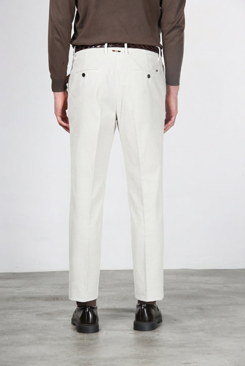 Paris men’s chino pants in 1000-wale stretch corduroy, carrot fit ①