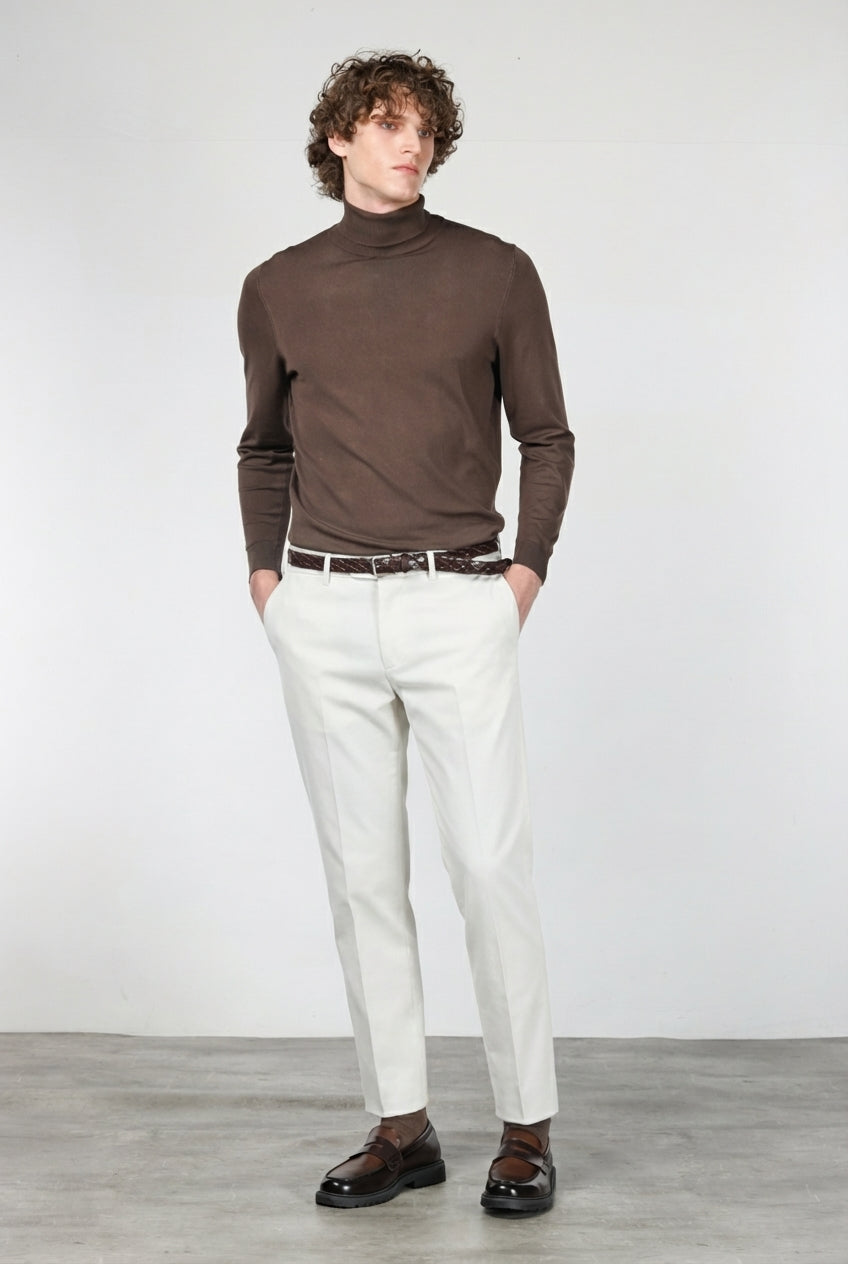 Paris men’s chino pants in 1000-wale stretch corduroy, carrot fit ①