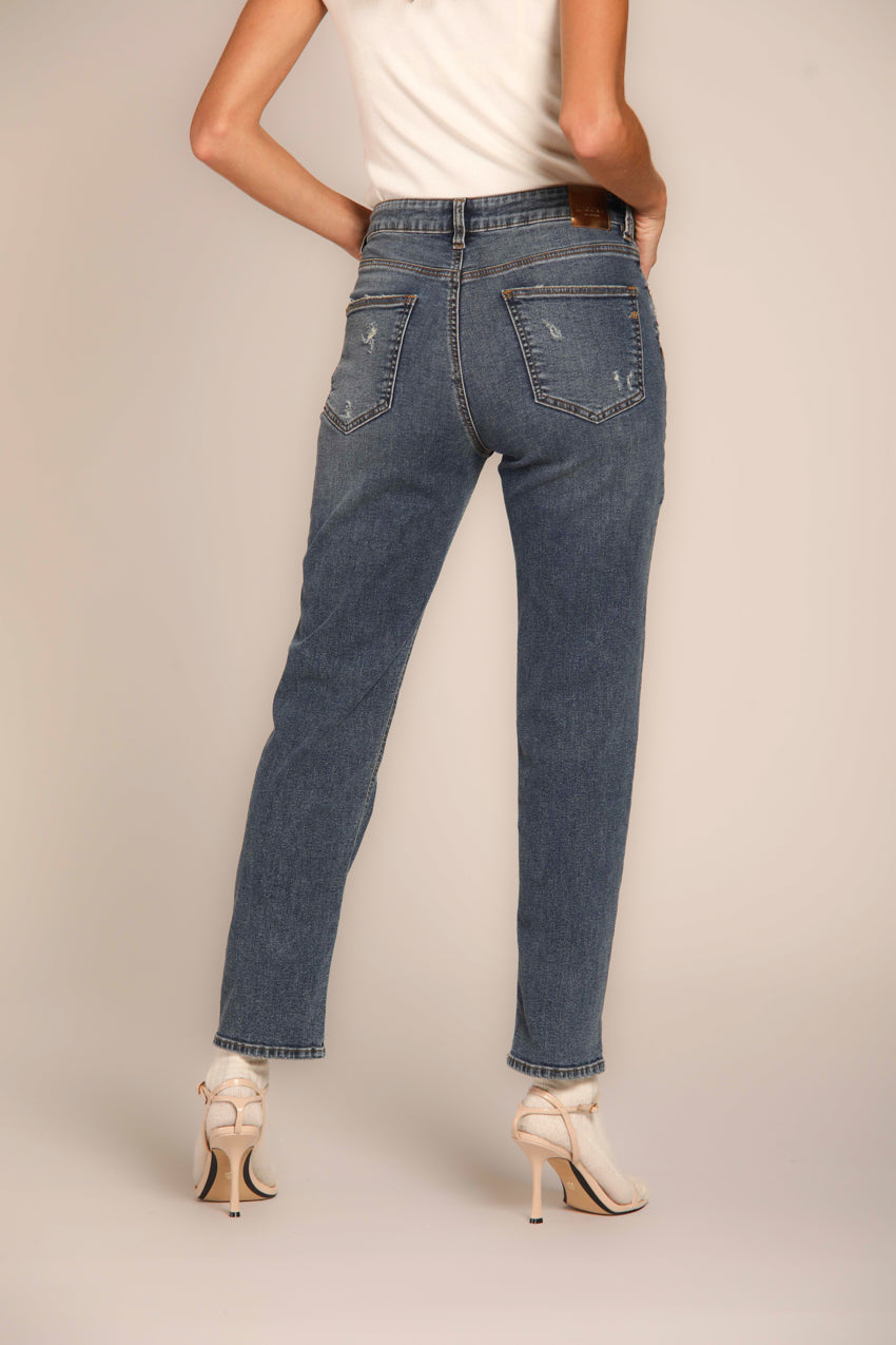 immagine 4 di pantalone donna in denim, di colore blu navy modello Agnes, fit regular di mason's