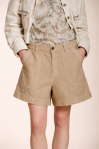 Dallas bermuda cargo femme en coton flammé relaxed fit