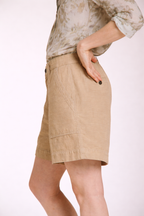 Dallas bermuda cargo femme en coton flammé relaxed fit