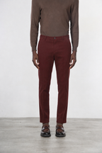 Milano pantalone chino uomo in gabardina stretch extra slim fit ①