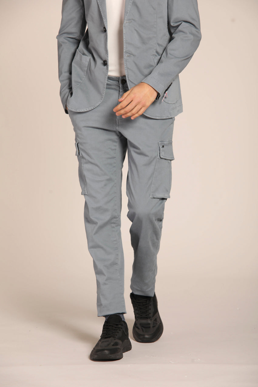 immagine 2 di pantalone cargo uomo , modello Chile in celeste fit extra slim di mason's