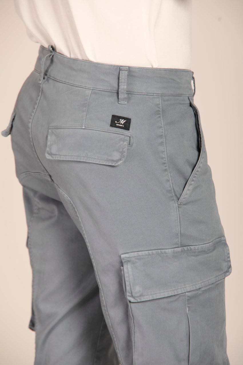 immagine 3 di pantalone cargo uomo , modello Chile in celeste fit extra slim di mason's